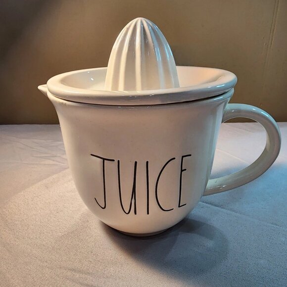 Rae Dunn "Juice" White Ceramic Juicer Pitcher - Picture 1 of 10